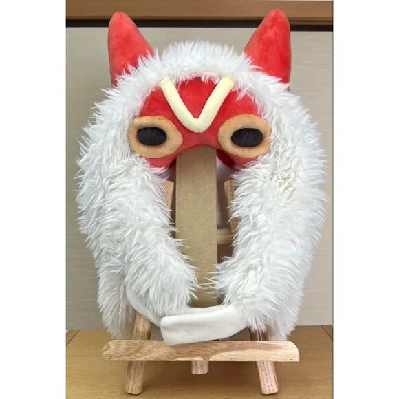 Princess Mononoke Village Ghibli Park San Mask Headdress & Ashitaka Hooded Towel - Picture 3 of 13